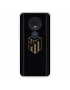 Funda para Motorola Moto G7 Plus del Atlético de Madrid Escudo Dorado Fondo Negro  - Licencia Oficial Atlético de Madrid