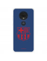 Funda para Motorola Moto G7 Plus del FC Barcelona Escudo Rojo Fondo Azul  - Licencia Oficial FC Barcelona