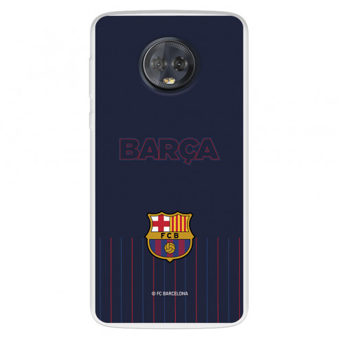 Funda para Motorola Moto G6 del FC Barcelona Barsa Fondo Azul  - Licencia Oficial FC Barcelona