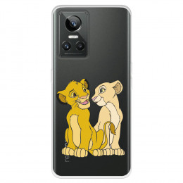 Funda para Realme GT Neo 3 Oficial de Disney Simba y Nala Silueta - El Rey León