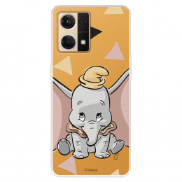 Funda para Oppo Reno 7 4G Oficial de Disney Dumbo Silueta Transparente - Dumbo