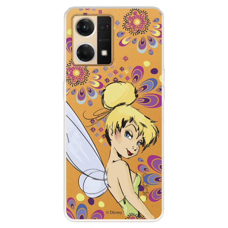 Funda para Oppo Reno 7 4G Oficial de Disney Campanilla Flores - Peter Pan