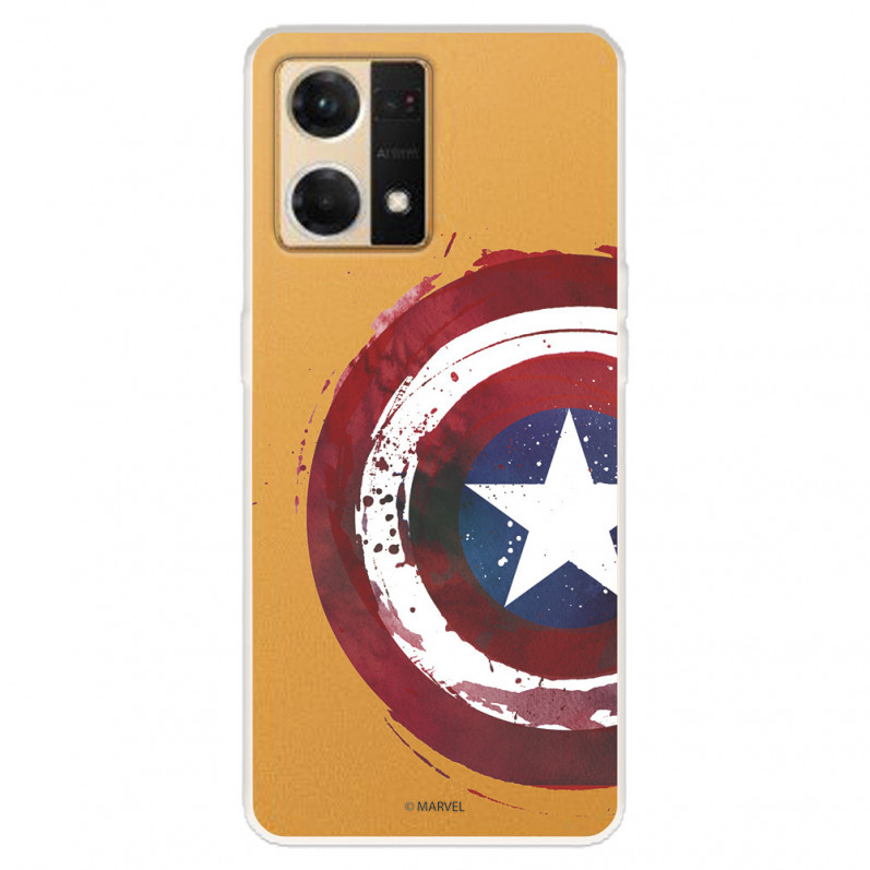 Funda para Oppo Reno 7 4G Oficial de Marvel Capitán América Escudo Transparente - Marvel