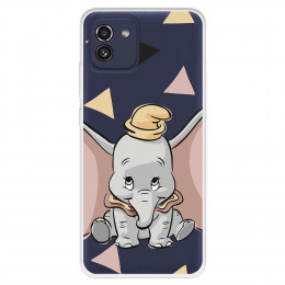 Funda para Samsung Galaxy A03 Oficial de Disney Dumbo Silueta Transparente - Dumbo