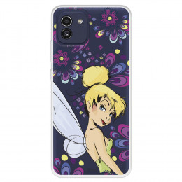 Funda para Samsung Galaxy A03 Oficial de Disney Campanilla Flores - Peter Pan