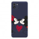 Funda para Samsung Galaxy A03 Oficial de Disney Mickey y Minnie Beso - Clásicos Disney