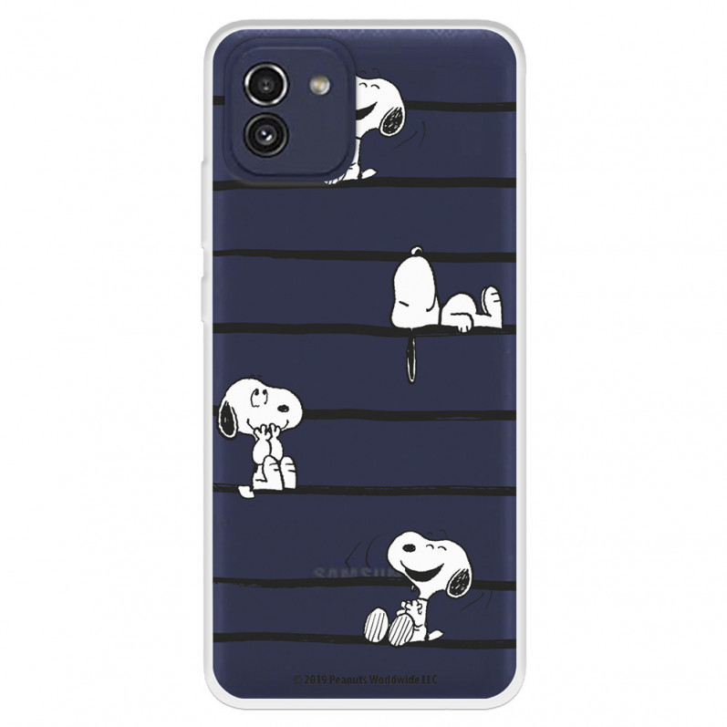 Funda para Samsung Galaxy A03 Oficial de Peanuts Snoopy rayas - Snoopy