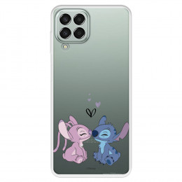 Funda para Samsung Galaxy M33 5G Oficial de Disney Angel & Stitch Beso - Lilo & Stitch