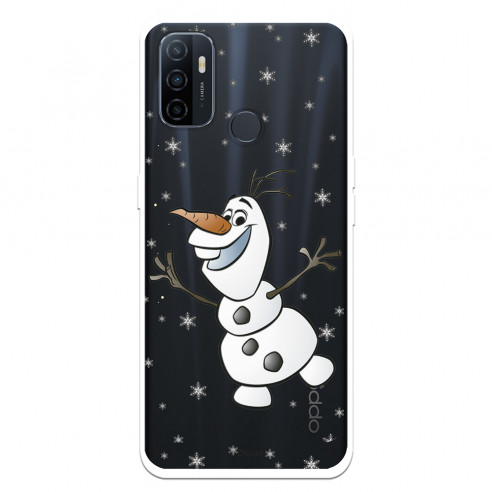 Funda para Oppo A53s Oficial de Disney Olaf Transparente - Frozen