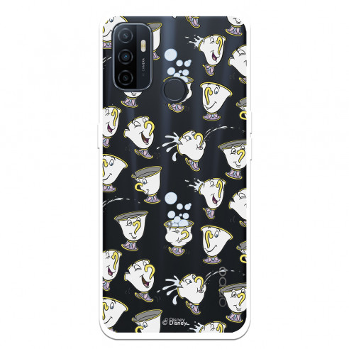 Funda para Oppo A53s Oficial de Disney Chip Potts Siluetas - La Bella y la Bestia