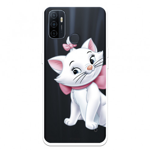 Funda para Oppo A53s Oficial de Disney Marie Silueta - Los Aristogatos