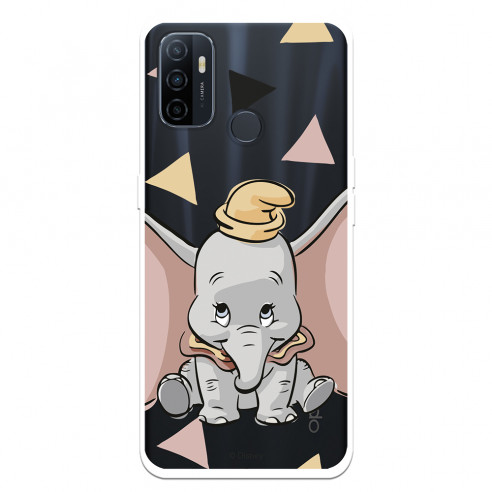 Funda para Oppo A53s Oficial de Disney Dumbo Silueta Transparente - Dumbo