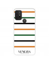 Funda para Motorola Moto G30 del Venezia Football Club Fondo Blanco Rayas  - Licencia Oficial Venezia Football Club