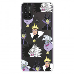 Funda para Motorola Moto G30 Oficial de Disney Villanas Patrón - Villanas Disney