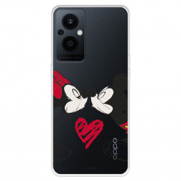 Funda para Oppo Reno8 Lite 5G Oficial de Disney Mickey y Minnie Beso - Clásicos Disney