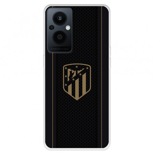 Funda para Oppo Reno8 Lite 5G del Atlético de Madrid Escudo Dorado Fondo Negro  - Licencia Oficial Atlético de Madrid