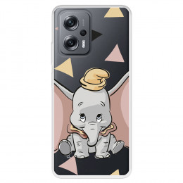 Funda para Xiaomi Poco X4 GT Oficial de Disney Dumbo Silueta Transparente - Dumbo