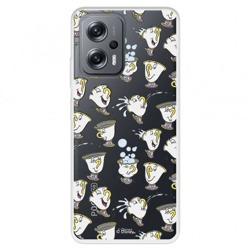 Funda para Xiaomi Poco X4 GT Oficial de Disney Chip Potts Siluetas - La Bella y la Bestia