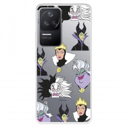 Funda para Xiaomi Poco F4 5G Oficial de Disney Villanas Patrón - Villanas Disney