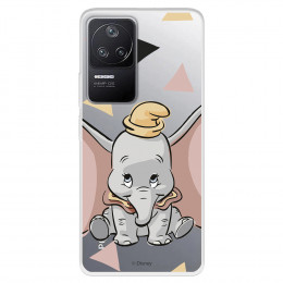 Funda para Xiaomi Poco F4 5G Oficial de Disney Dumbo Silueta Transparente - Dumbo