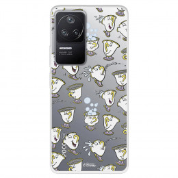 Funda para Xiaomi Poco F4 5G Oficial de Disney Chip Potts Siluetas - La Bella y la Bestia