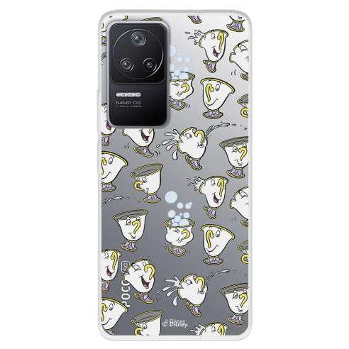 Funda para Xiaomi Poco F4 5G Oficial de Disney Chip Potts Siluetas - La Bella y la Bestia