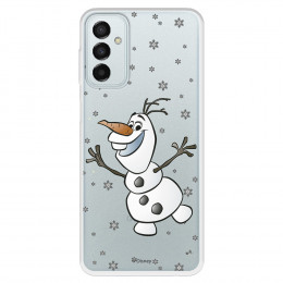 Funda para Samsung Galaxy M13 Oficial de Disney Olaf Transparente - Frozen