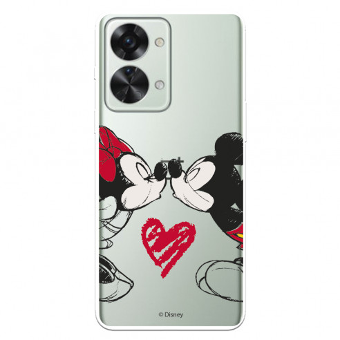 Funda para OnePlus Nord 2T 5G Oficial de Disney Mickey y Minnie Beso - Clásicos Disney