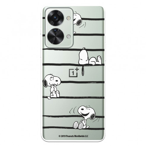 Funda para OnePlus Nord 2T 5G Oficial de Peanuts Snoopy rayas - Snoopy