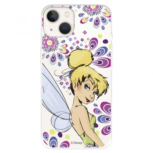 Funda para IPhone 14 Oficial de Disney Campanilla Flores - Peter Pan