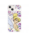 Funda para IPhone 14 Oficial de Disney Campanilla Flores - Peter Pan