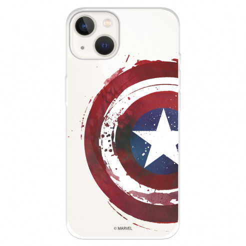 Funda para IPhone 14 Oficial de Marvel Capitán América Escudo Transparente - Marvel