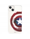 Funda para IPhone 14 Oficial de Marvel Capitán América Escudo Transparente - Marvel