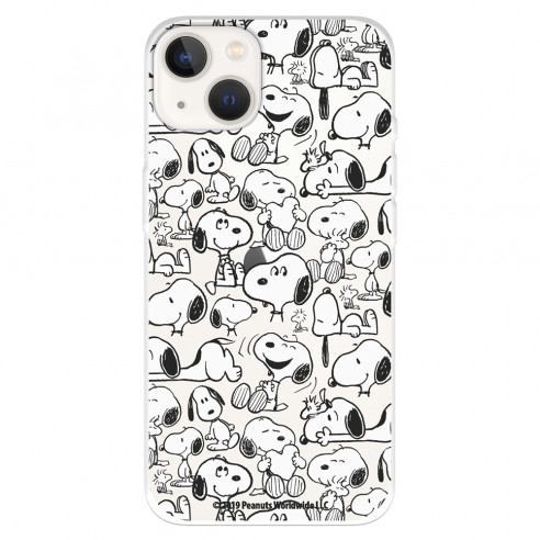 Funda para IPhone 14 Oficial de Peanuts Snoopy siluetas - Snoopy