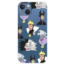 Funda para IPhone 14 Max Oficial de Disney Villanas Patrón - Villanas Disney