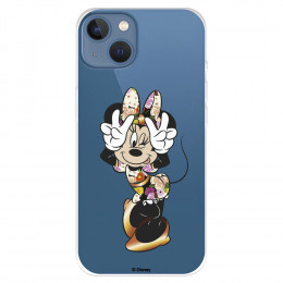 Funda para IPhone 14 Max Oficial de Disney Minnie Posando - Clásicos Disney