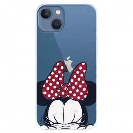 Funda para IPhone 14 Max Oficial de Disney Minnie Cara - Clásicos Disney