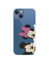 Funda para IPhone 14 Max Oficial de Disney Mickey y Minnie Asomados - Clásicos Disney