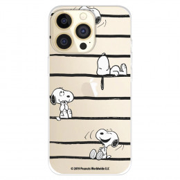 Funda para IPhone 14 Pro Oficial de Peanuts Snoopy rayas - Snoopy