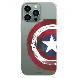 Funda para IPhone 14 Pro Max Oficial de Marvel Capitán América Escudo Transparente - Marvel