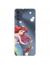 Funda para Motorola Moto E32 Oficial de Disney Ariel y Sebastián Burbujas - La Sirenita