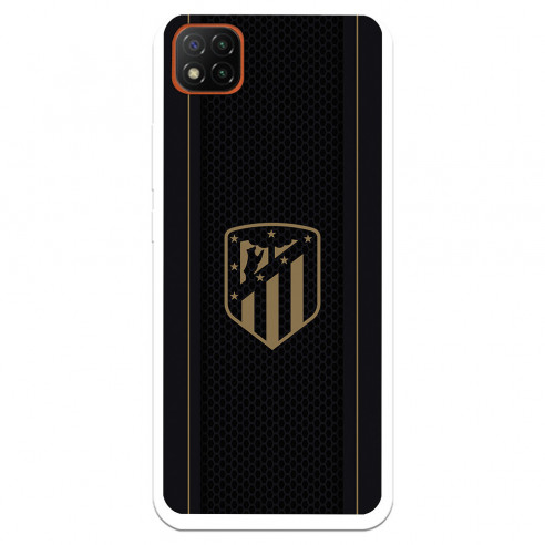 Funda para Xiaomi Redmi 10A del Atlético de Madrid Escudo Dorado Fondo Negro  - Licencia Oficial Atlético de Madrid