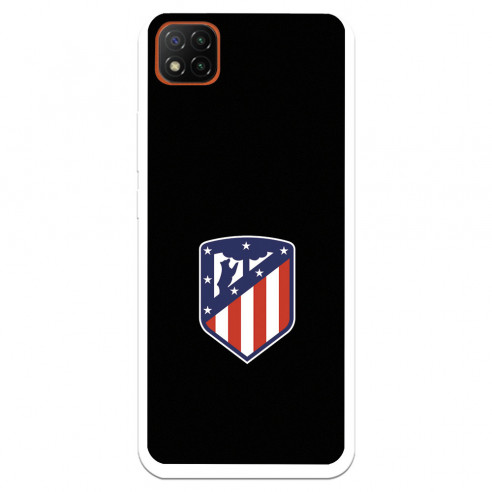 Funda para Xiaomi Redmi 10A del Atlético de Madrid Escudo Fondo Negro  - Licencia Oficial Atlético de Madrid