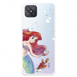 Funda para Oppo A92S Oficial de Disney Ariel y Sebastián Burbujas - La Sirenita