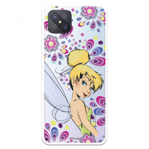 Funda para Oppo A92S Oficial de Disney Campanilla Flores - Peter Pan