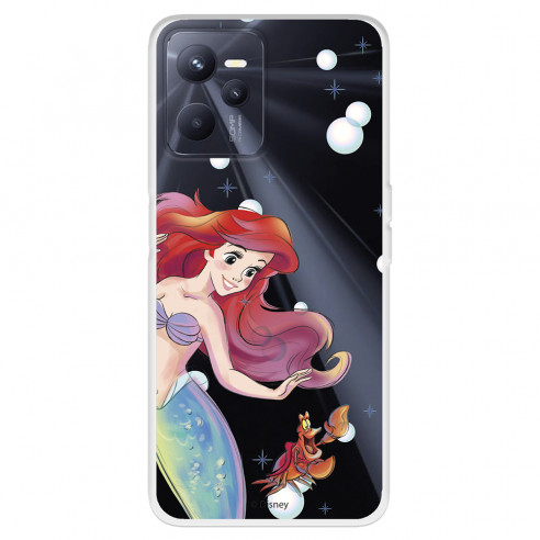 Funda para Realme Narzo 50A Prime Oficial de Disney Ariel y Sebastián Burbujas - La Sirenita