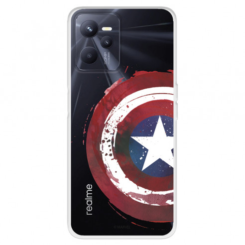 Funda para Realme Narzo 50A Prime Oficial de Marvel Capitán América Escudo Transparente - Marvel