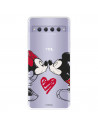 Funda para TCL 10 Plus Oficial de Disney Mickey y Minnie Beso - Clásicos Disney