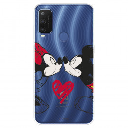 Funda para Alcatel 1 L Pro Oficial de Disney Mickey y Minnie Beso - Clásicos Disney