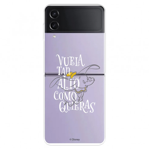 Funda para Samsung Galaxy Z Flip4 Oficial de Disney Dumbo Vuela tan Alto - Dumbo